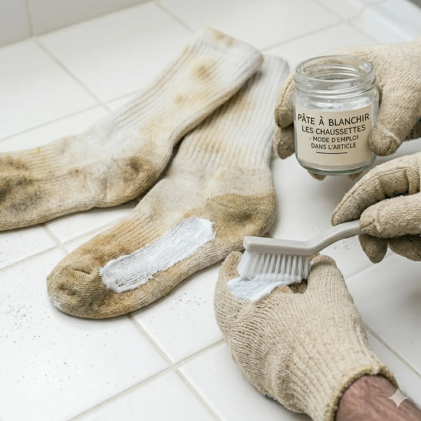 Chaussettes blanches éclatantes après lavage