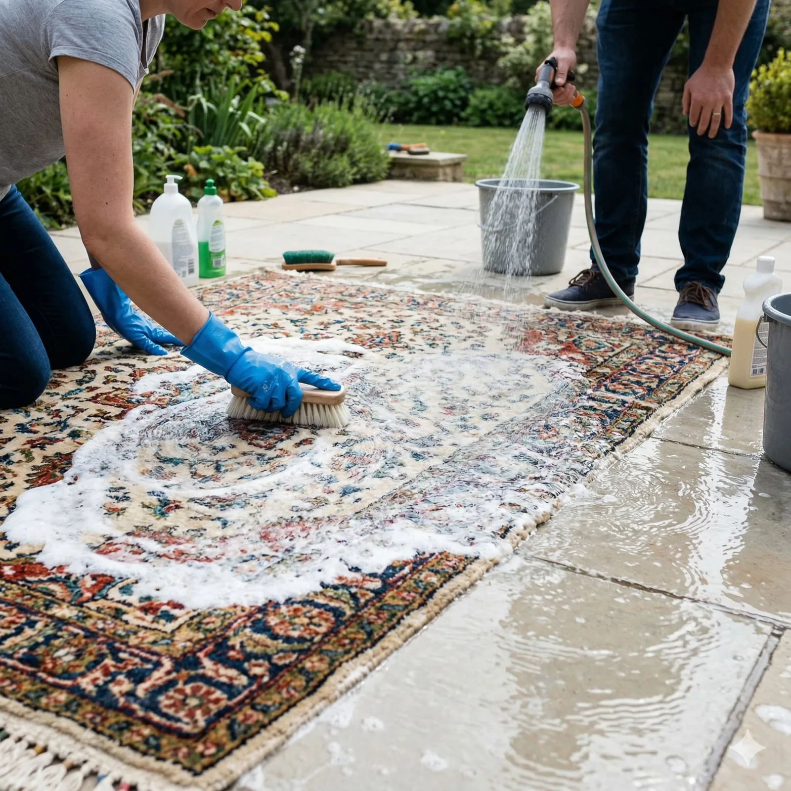 Tapis en laine propre et peigné dans un salon moderne