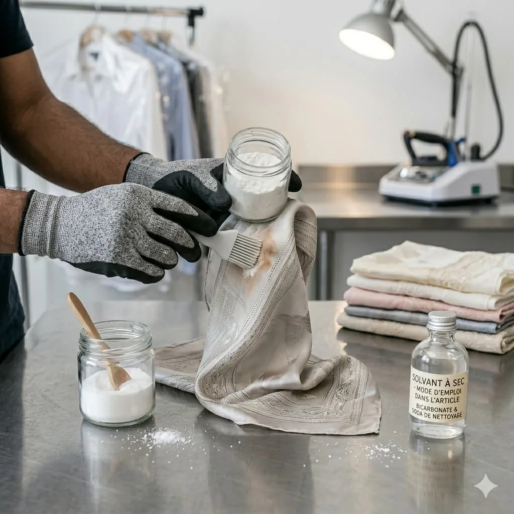 Vêtements de luxe sur cintres après un nettoyage à sec professionnel
