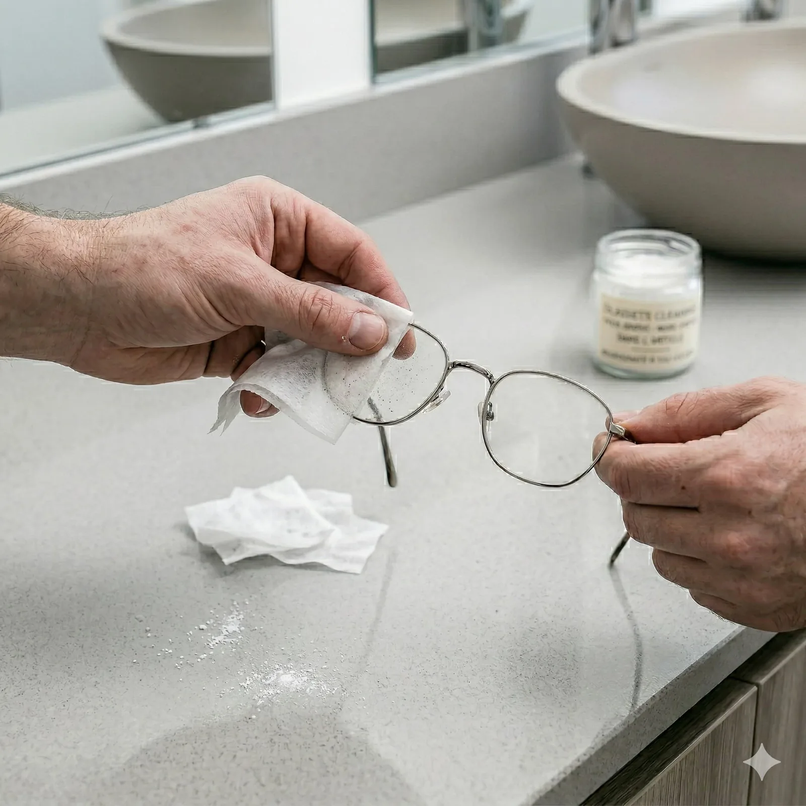 Nettoyage de verres de lunettes avec un chiffon microfibre