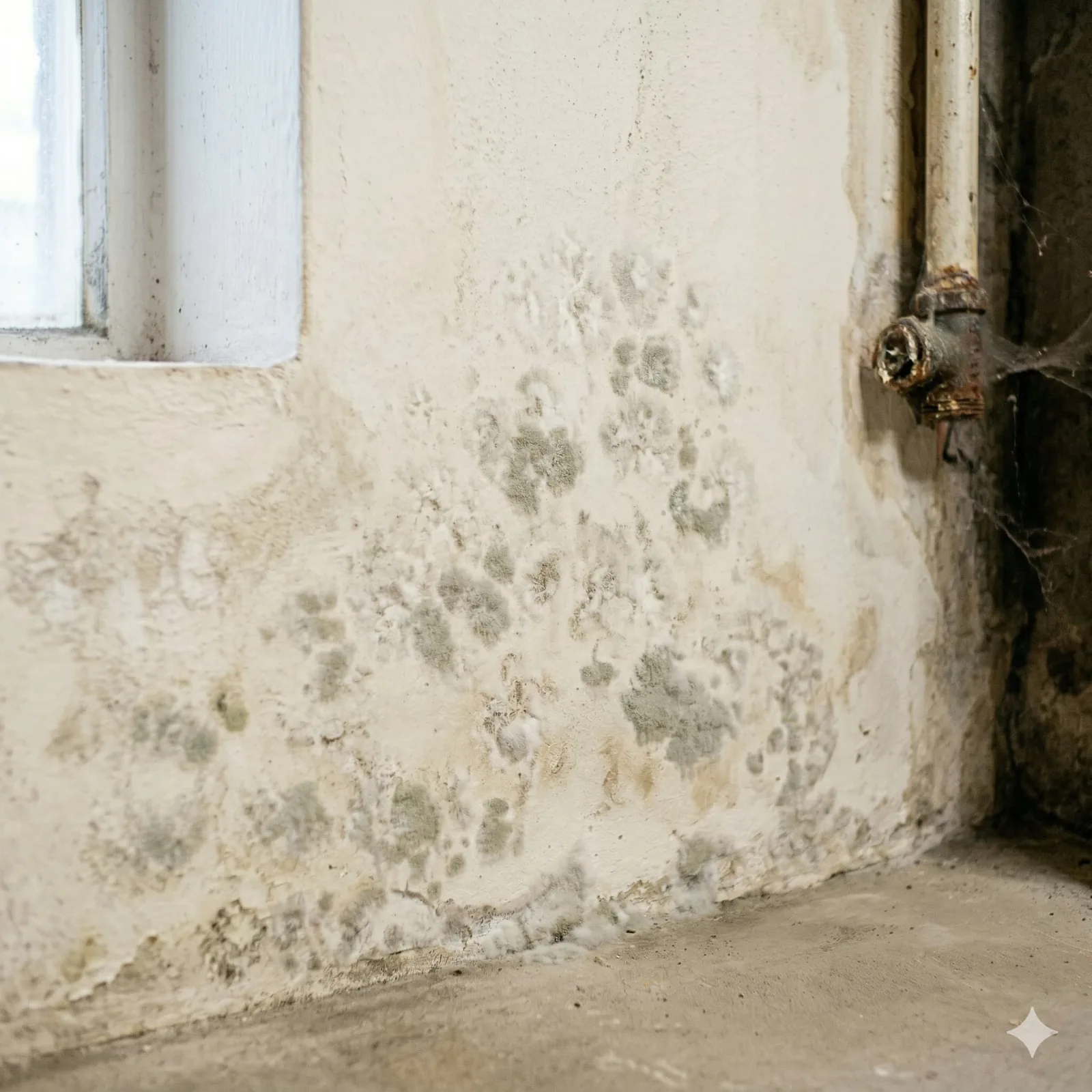 Nettoyage de moisissure sur un mur blanc avec un chiffon