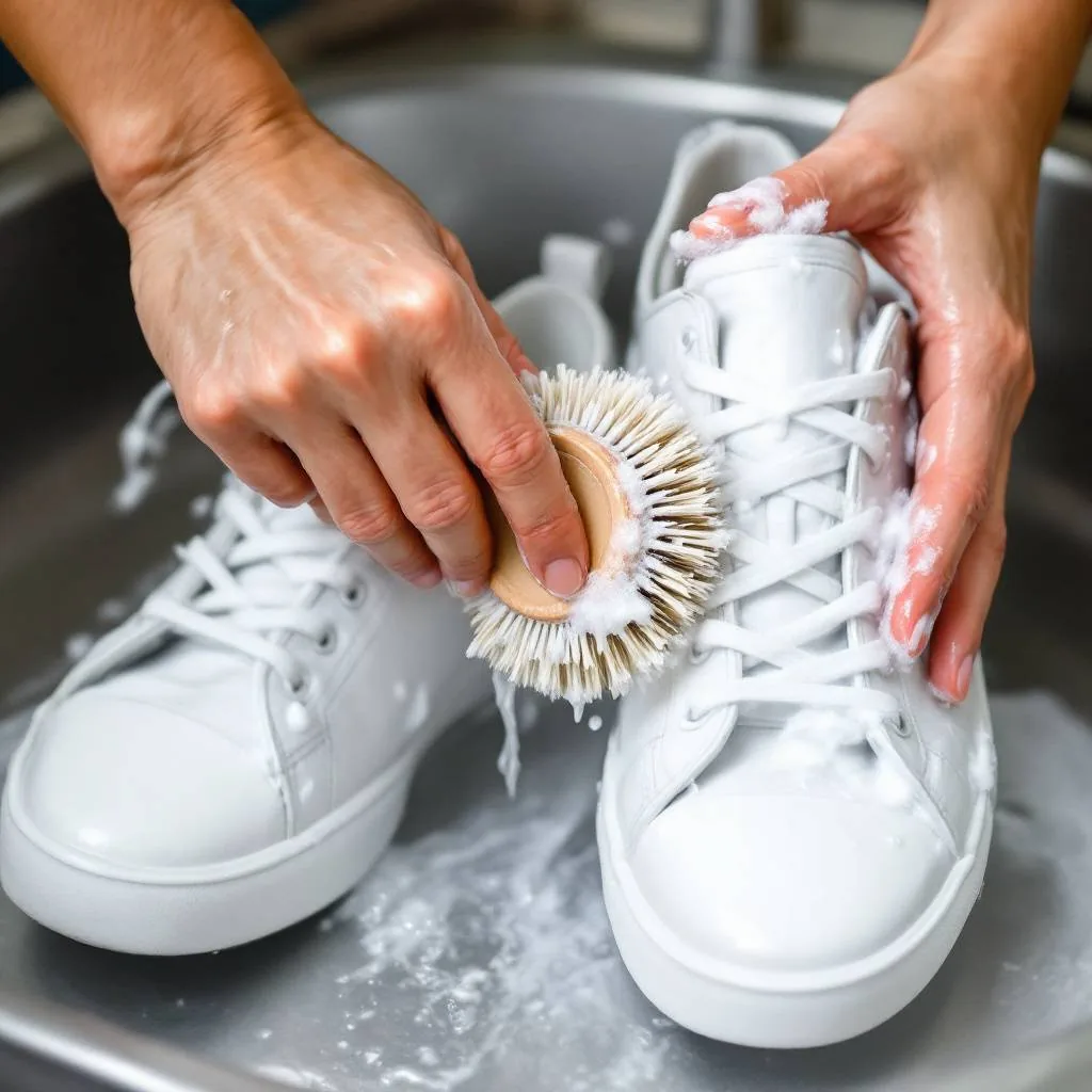 Nettoyer des baskets blanches