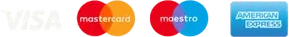 Visa, Mastercard, Maestro, American Express