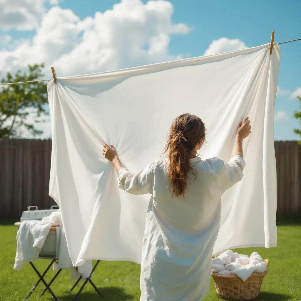 Draps propres et frais sortant de la machine à laver