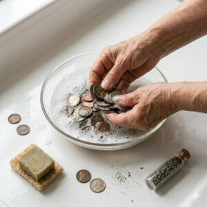 Nettoyer des pièces de monnaie