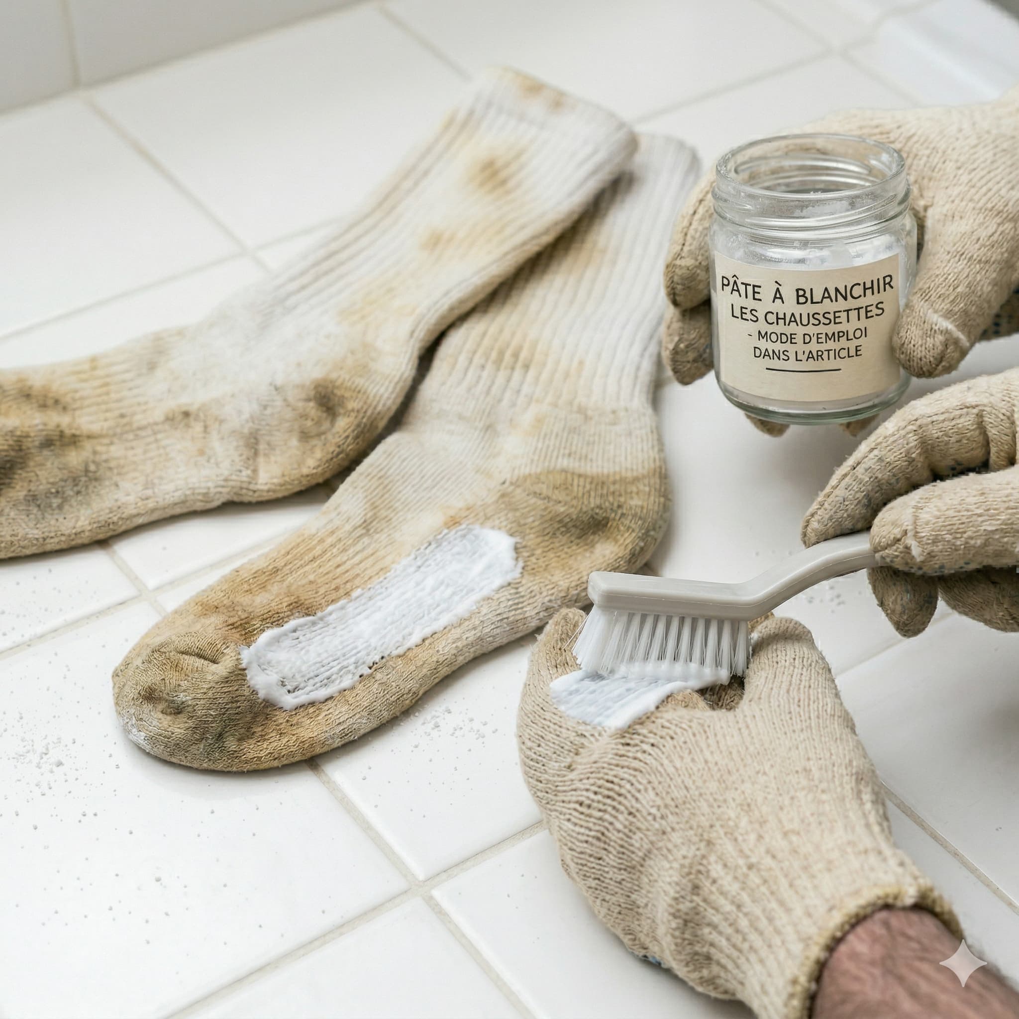 Chaussettes blanches éclatantes après lavage