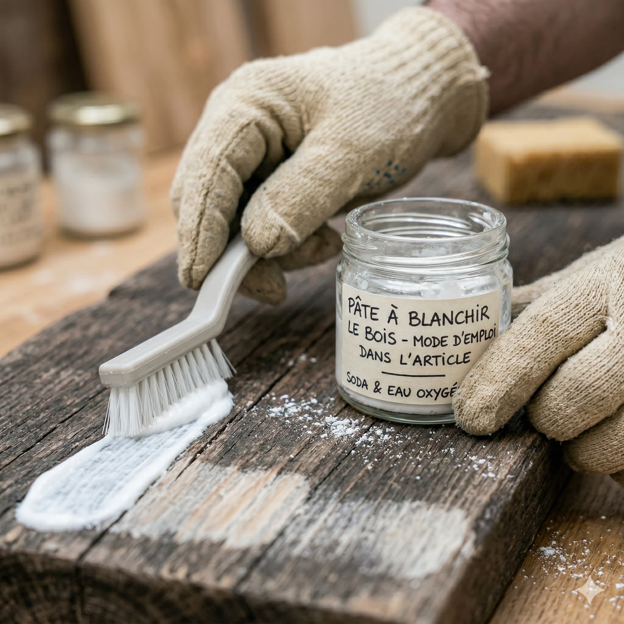 Meuble en bois clair restauré et blanchi