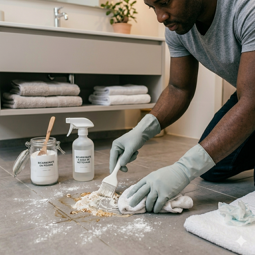 Nettoyage et désinfection d'une surface textile après un accident